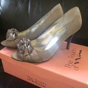 Silver formal heels